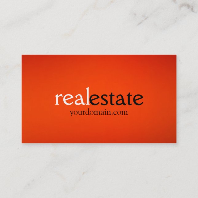 Orange Real Anwesen Agent Business Card Visitenkarte (Vorderseite)