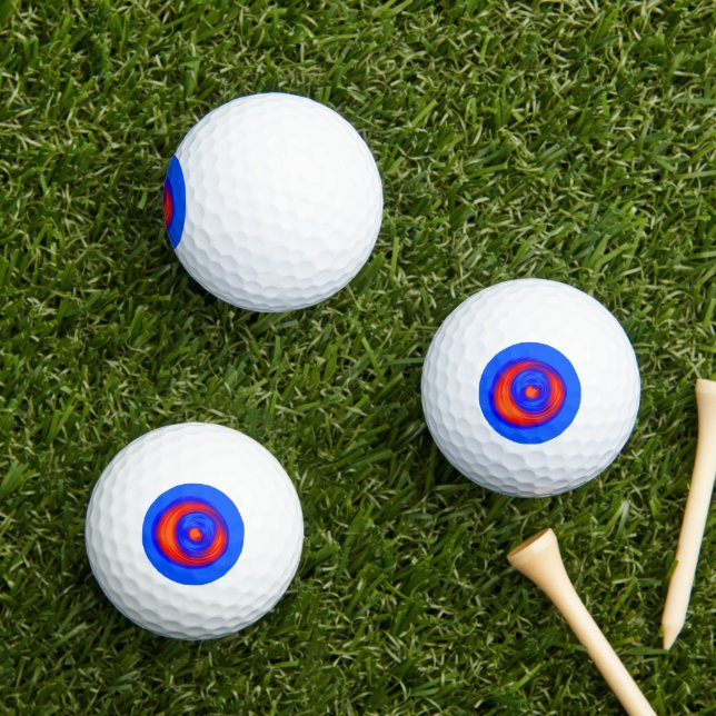 Orange Red Blue Golfball (Insitu Gras)