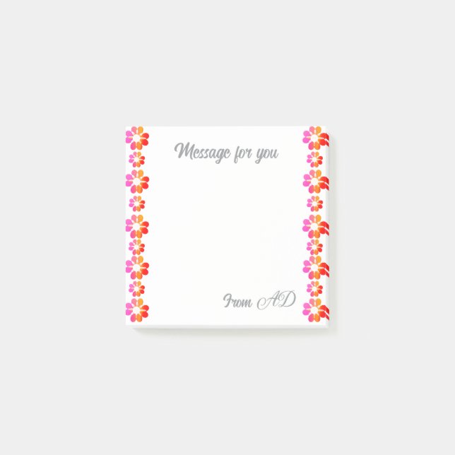 Orange Red Blume Post-it Klebezettel (Vorderseite)