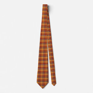 Orange Red Brown Kariert Neck Tie Krawatte