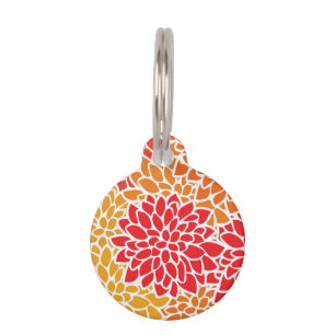 Orange Red Colorful Vintag 60er Blume Tiermarke