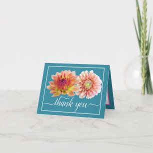 Orange Red Dahlias Hübsch Floral Bouquet Vielen Da Karte
