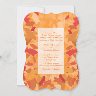Orange Red Fall Leaves Wedding Invitation Einladung