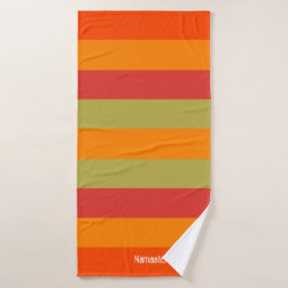 Orange Red Green Strip Personalisiert Yoga Mat Badehandtuch