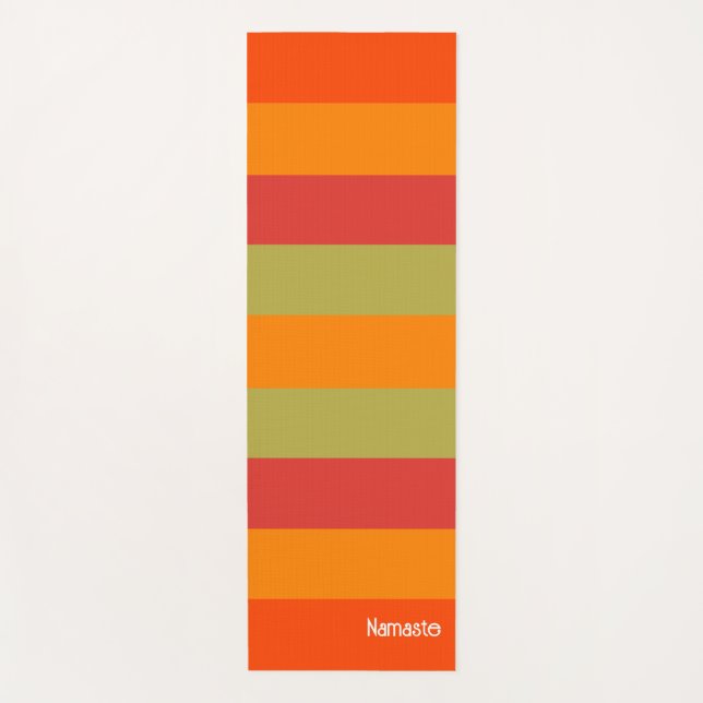 Orange Red Green Strip Personalisiert Yoga Mat Yogamatte (Vorderseite)