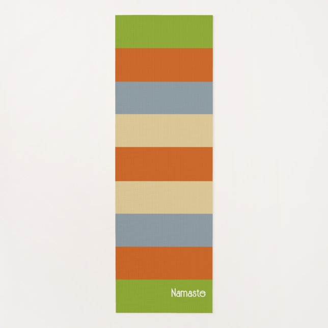 Orange Red Green Strip Personalisiert Yoga Mat Yogamatte (Vorderseite)
