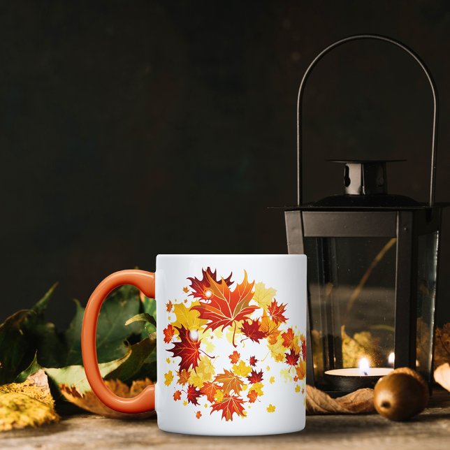 Orange-Red Herbst Blätter Coffee Tasse (Von Creator hochgeladen)