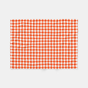 Orange Red Kariert Pattern Fleecedecke