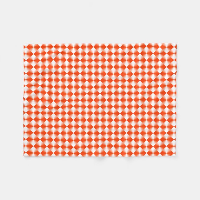 Orange Red Kariert Pattern Fleecedecke (Vorderseite (Horizontal))