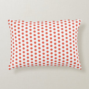 Orange Red Polka Dots White Custom Colors Girly Dekokissen