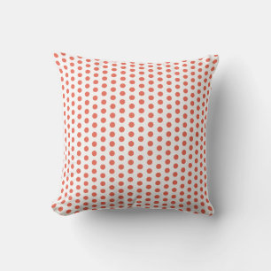 Orange Red Polka Dots White Custom Colors Girly Kissen