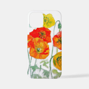 Orange Red Poppe Blume Muster Wasserfarbe iPhone 12 Mini Hülle