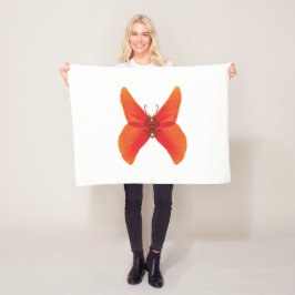 Orange Red Poppy Butterfly mit Ihrem Namen Fleecedecke