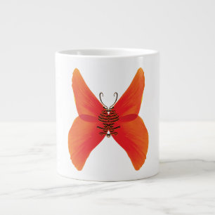 Orange Red Poppy Butterfly mit Ihrem Namen Jumbo-Tasse
