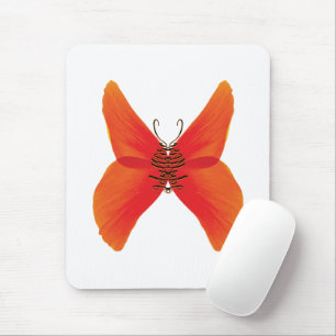 Orange Red Poppy Butterfly mit Ihrem Namen Mousepad