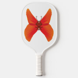Orange Red Poppy Butterfly mit Ihrem Namen Pickleball Schläger