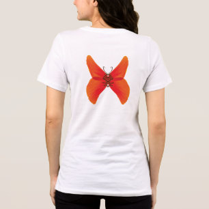 Orange Red Poppy Butterfly mit Ihrem Namen Tri-Blend Shirt