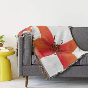 Orange Red Poppy Schmetterlinge mit Ihrem Namen Decke