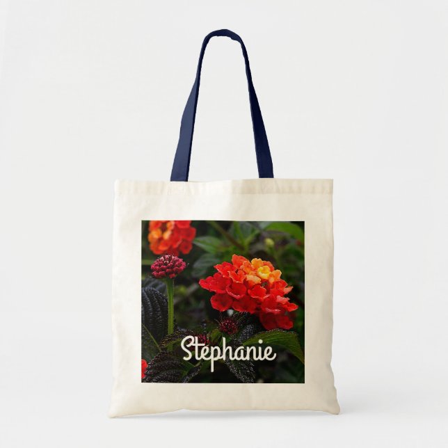 Orange Red Trailing Lantana #1-2 Tote Bag Tragetasche (Vorne)