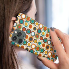 Orange Red Turquoise Funky Circles Mitte Jahrhunde Case-Mate iPhone 14 Hülle