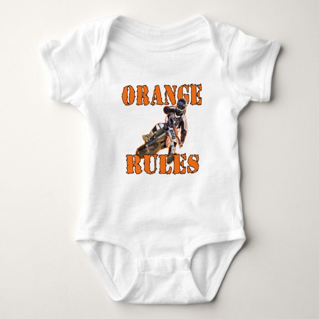 Orange Regeln Baby Strampler (Vorderseite)