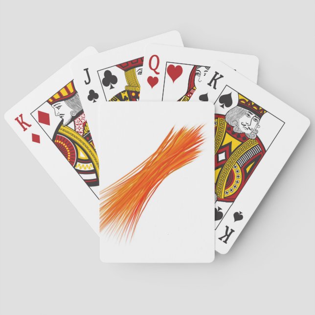 Orange Retro Abstrakte Malerei Spielkarten (Rückseite)