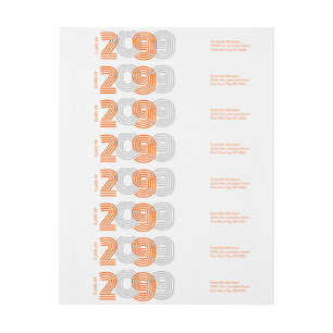 Orange Retro Big Numbers Class