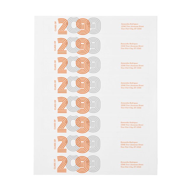 Orange Retro Big Numbers Class (Bogen)