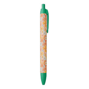 Orange Retro Blume Muster Kugelschreiber