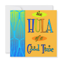 Orange Retro Luau Hula-Einladungen für eine gute Z