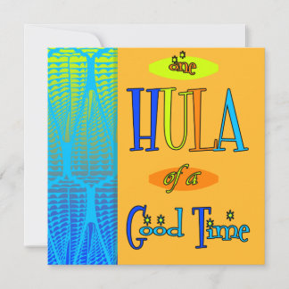 Orange Retro Luau Hula von einer guten Zeit Einlad Einladung