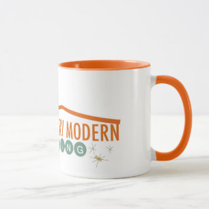 Orange Retro Modern Tasse