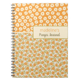 Orange Retro Personalisiertes Gebet Zeitschrift Notizblock