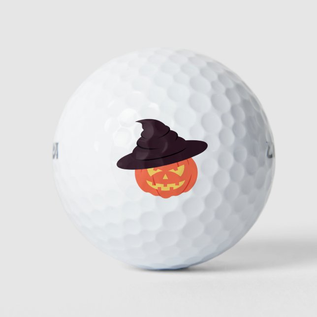 Orange Retro Pumpkin Golfball (Vorderseite)