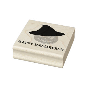 Orange Retro Pumpkin Happy Halloween Gummistempel