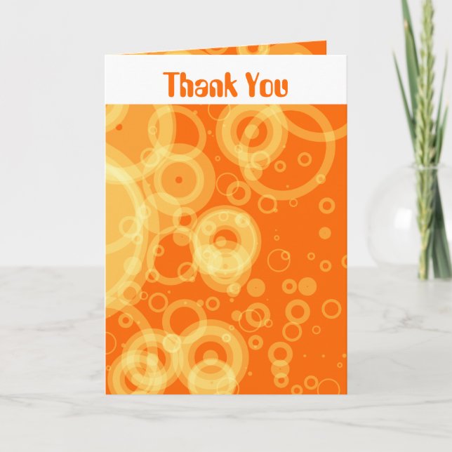 Orange Retro Ringe danken Ihnen Dankeskarte (Vorderseite)