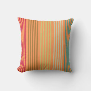 Orange Retro Streifen Kissen