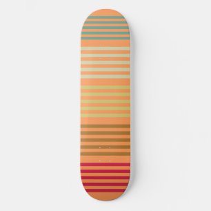Orange Retro Streifen Skateboard