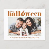 Orange Retro Typografie Foto Happy Halloween