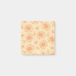 Orange Retro Vintages Y2K Blume Muster Post-it Klebezettel