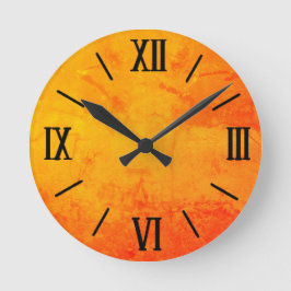 Orange-Retro-Wall-Uhr Runde Wanduhr