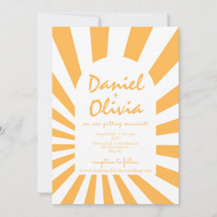 Orange Retro Wedding Einladung