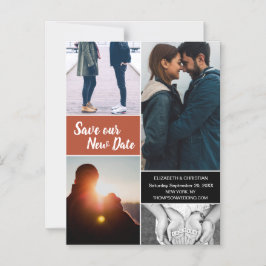 Orange Rettete unser neues Date Foto Ändern Sie da Magneteinladung