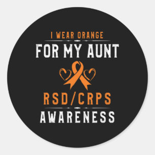 Orange Ribbon bricht Bewusstsein für meine Tante N Runder Aufkleber