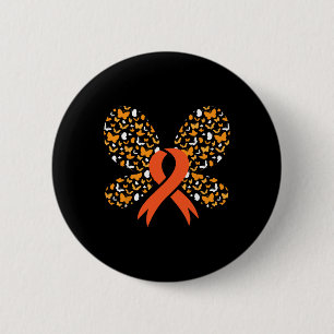 Orange Ribbon Butterfly Leukämie Bewusstsein Survi Button