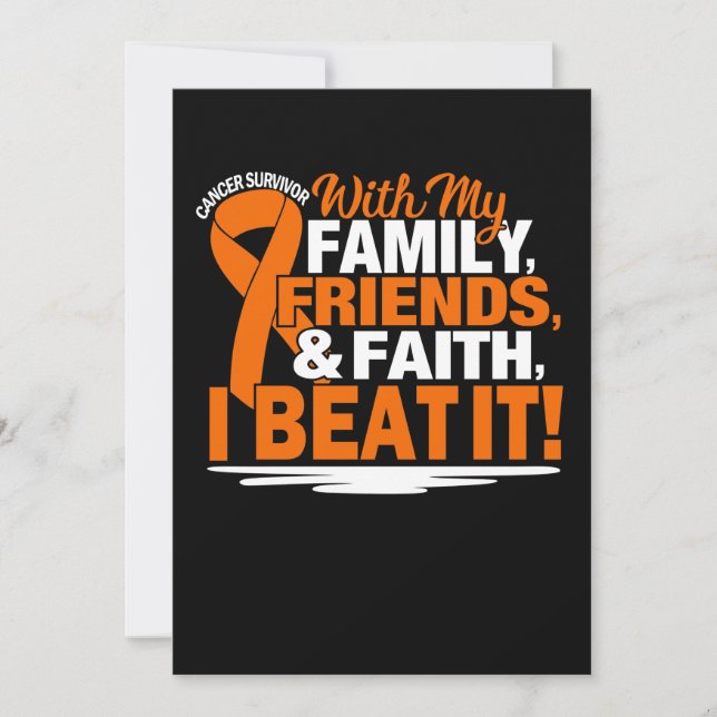 Orange Ribbon Cancer Survivor Friends Family Faith Save The Date (Vorderseite)