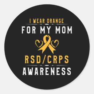Orange Ribbon Crpsrsd Awareness for Mama Daughter  Runder Aufkleber