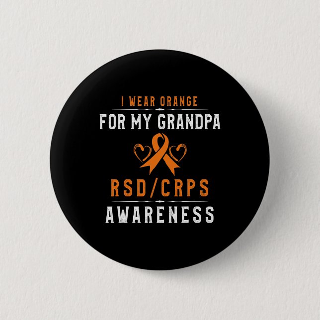 Orange Ribbon Crpsrsd Awareness for Opa - Gran Button (Vorderseite)