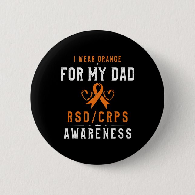 Orange Ribbon CRrsd Awareness for Vater Gift F Button (Vorderseite)
