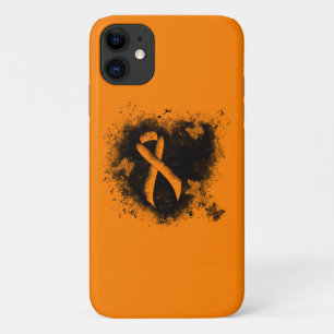 Orange Ribbon Grunge Herz iPhone 11 Hülle